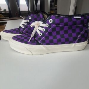Vans Purple and Black Checkered High-Tops